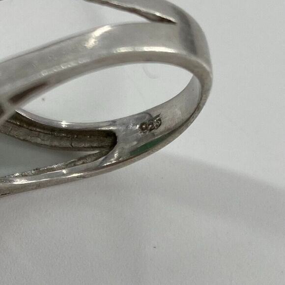 Sterling Silver Faceted Green Chalcedony Gemstone Ring Square‎ Womens Sz 8.25 - Picture 4 of 9